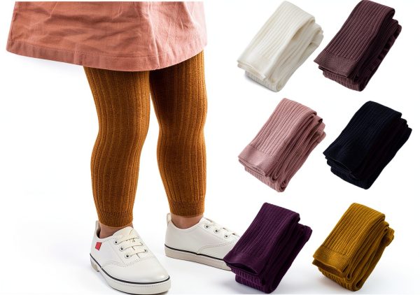 Baby Girls Footless Tights 6 Pack Cotton Knit Leggings-0