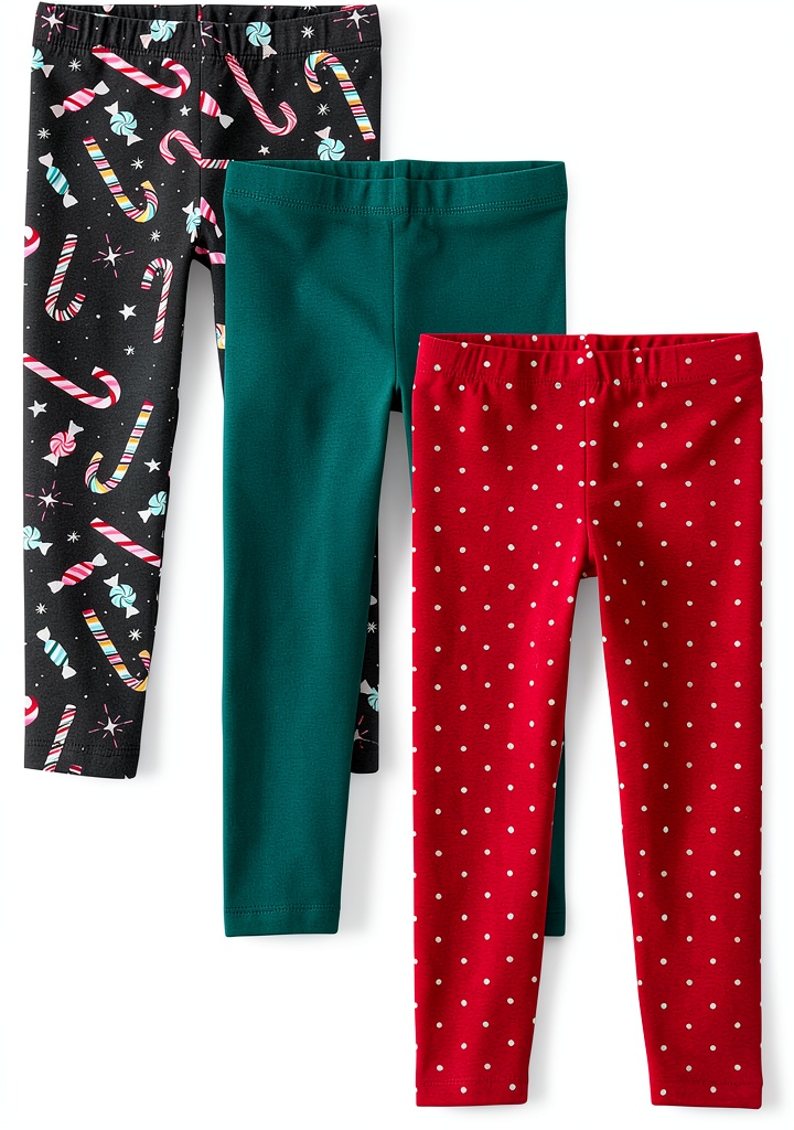Girls wearing The Children's Place leggings in playful prints