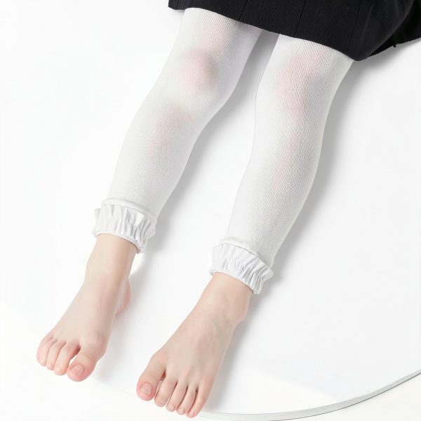 Mini Angel Baby Leggings Cotton Ruffle Ankle Toddler Girls-3