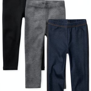 Toddler Girls Capri Leggings 3 Pack Soft Stretchy The-0