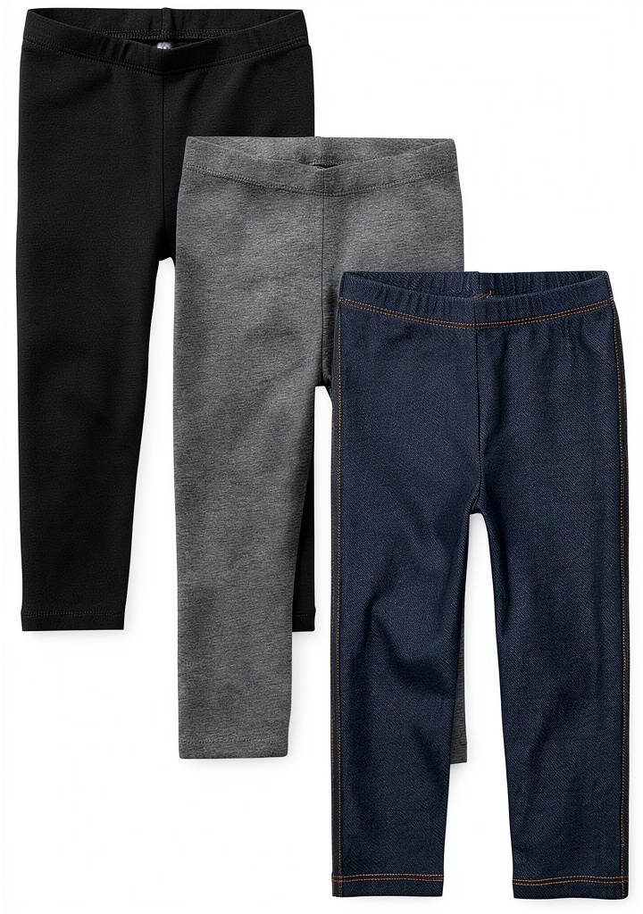 Toddler girls wearing capri leggings in playroom