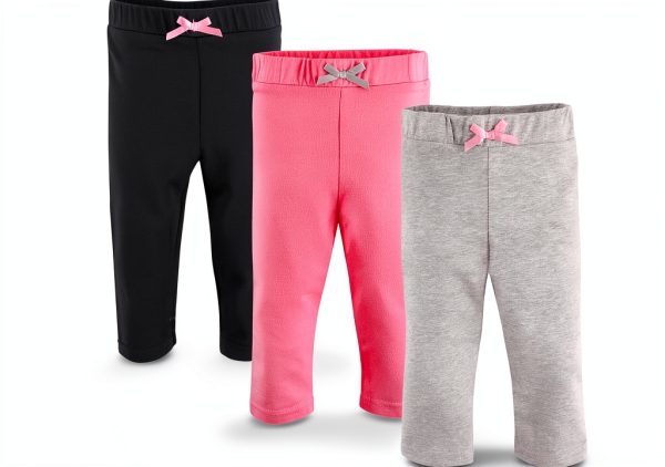 Luvable Friends Girls Leggings Cotton Spandex 3 Pack Pink-0