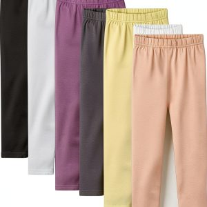 Resinta Baby Girls Cotton Leggings Soft Stretchy 6-Pack-0