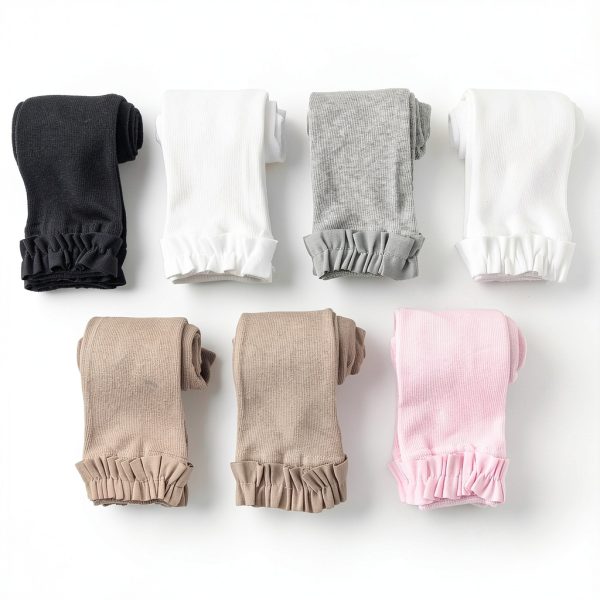 Mini Angel Baby Leggings Cotton Ruffle Ankle Toddler Girls-5