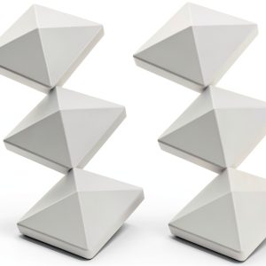 4" x 4" Vinyl Post Cap by GKOLED White PVC Pyramid 6-Pack-0
