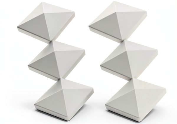 4" x 4" Vinyl Post Cap by GKOLED White PVC Pyramid 6-Pack-0