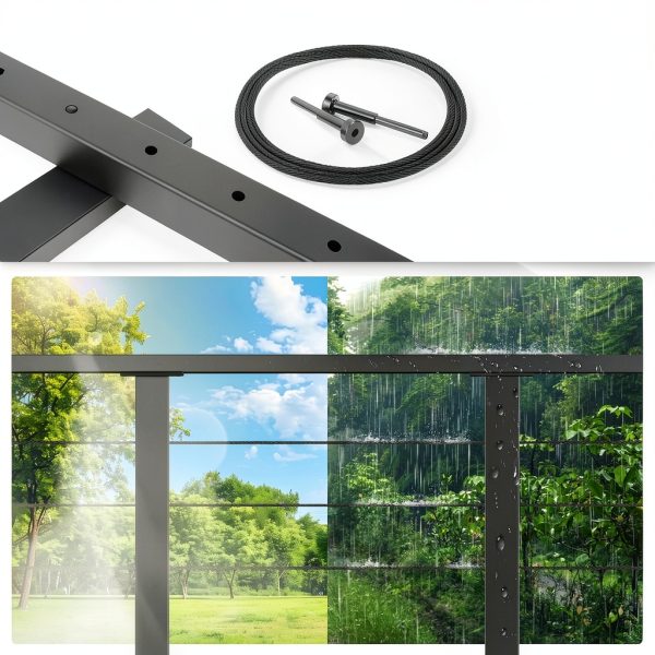 2ft-4ft 42" Deck Cable Railing System Zylorix T304 Black Posts-4