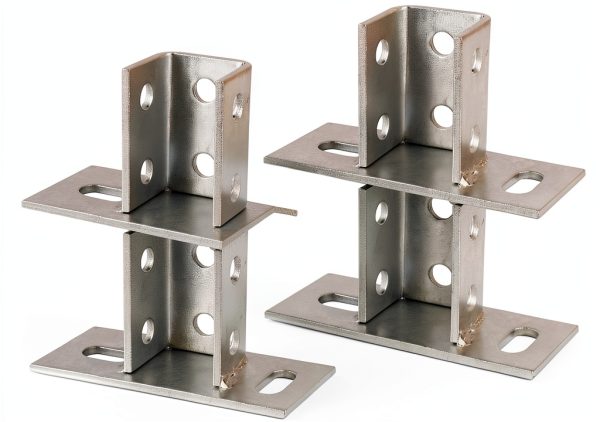 4 Pack 2 Slot U Post Base for 1-5/8" Strut – Electrogalvanized, 220lb-0